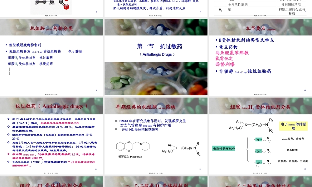 2022年医学专题—第十一章组胺受体拮抗剂及抗过敏药和抗溃疡药(1).ppt