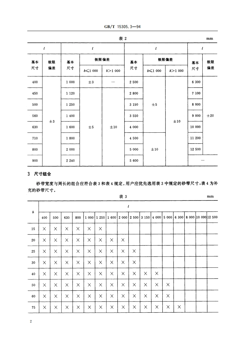 涂附磨具 砂带 尺寸和公差 GBT 15305.3-1994.pdf_第3页