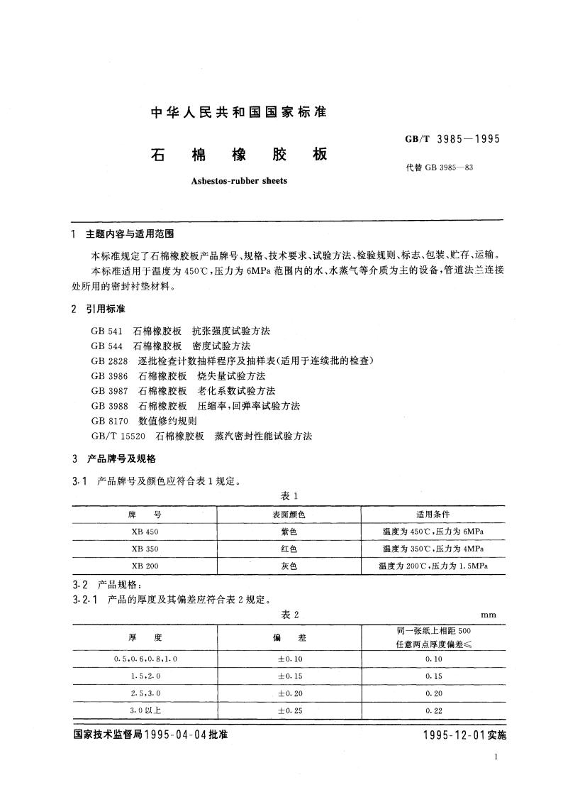 石棉橡胶板 GBT 3985-1995.pdf_第2页