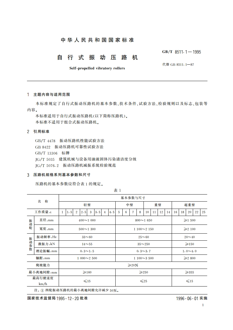 自行式振动压路机 GBT 8511.1-1995.pdf_第2页