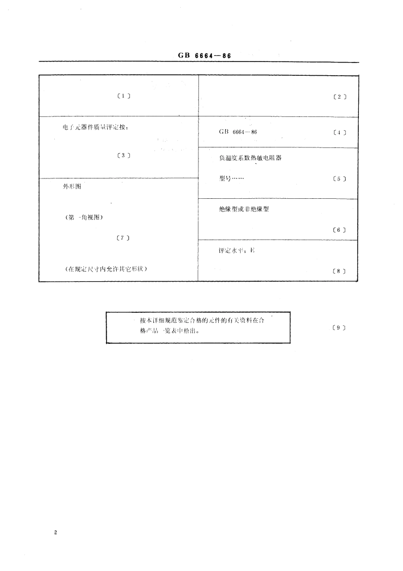直热式负温度系数热敏电阻器空白详细规范 评定水平E(可供认证用) GBT 6664-1986.pdf_第3页