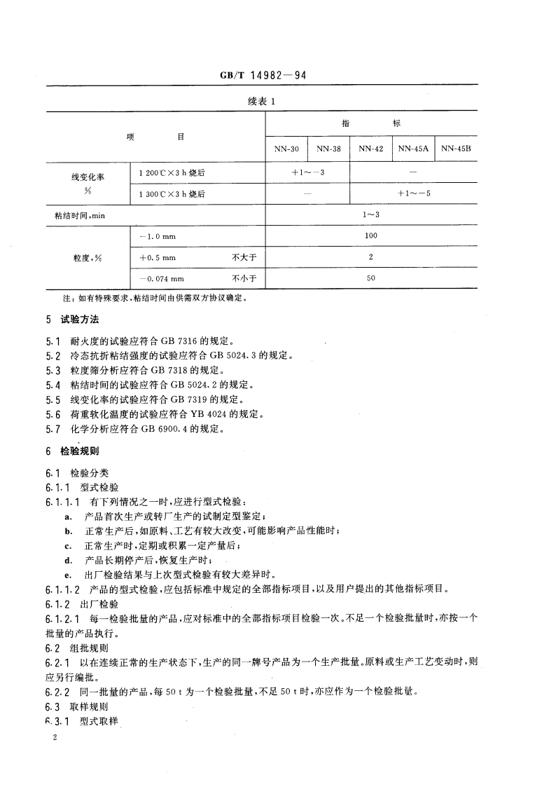 粘土质耐火泥浆 GBT 14982-1994.pdf_第3页