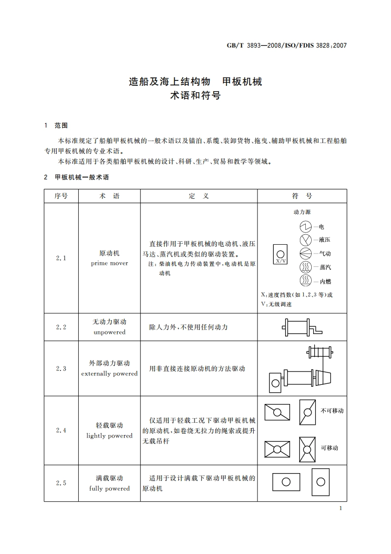 造船及海上结构物 甲板机械 术语和符号 GBT 3893-2008.pdf_第3页