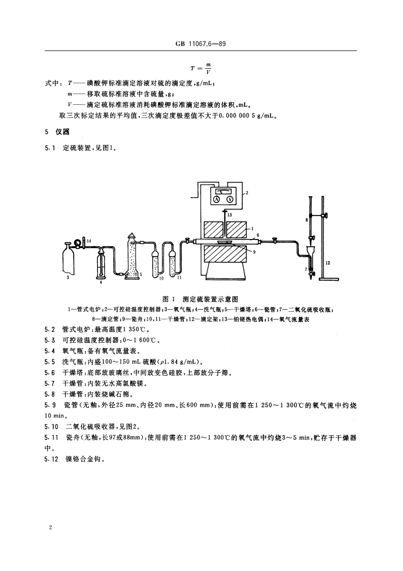 银化学分析方法 燃烧-碘酸钾滴定法测定硫量 GBT 11067.6-1989.pdf_第3页