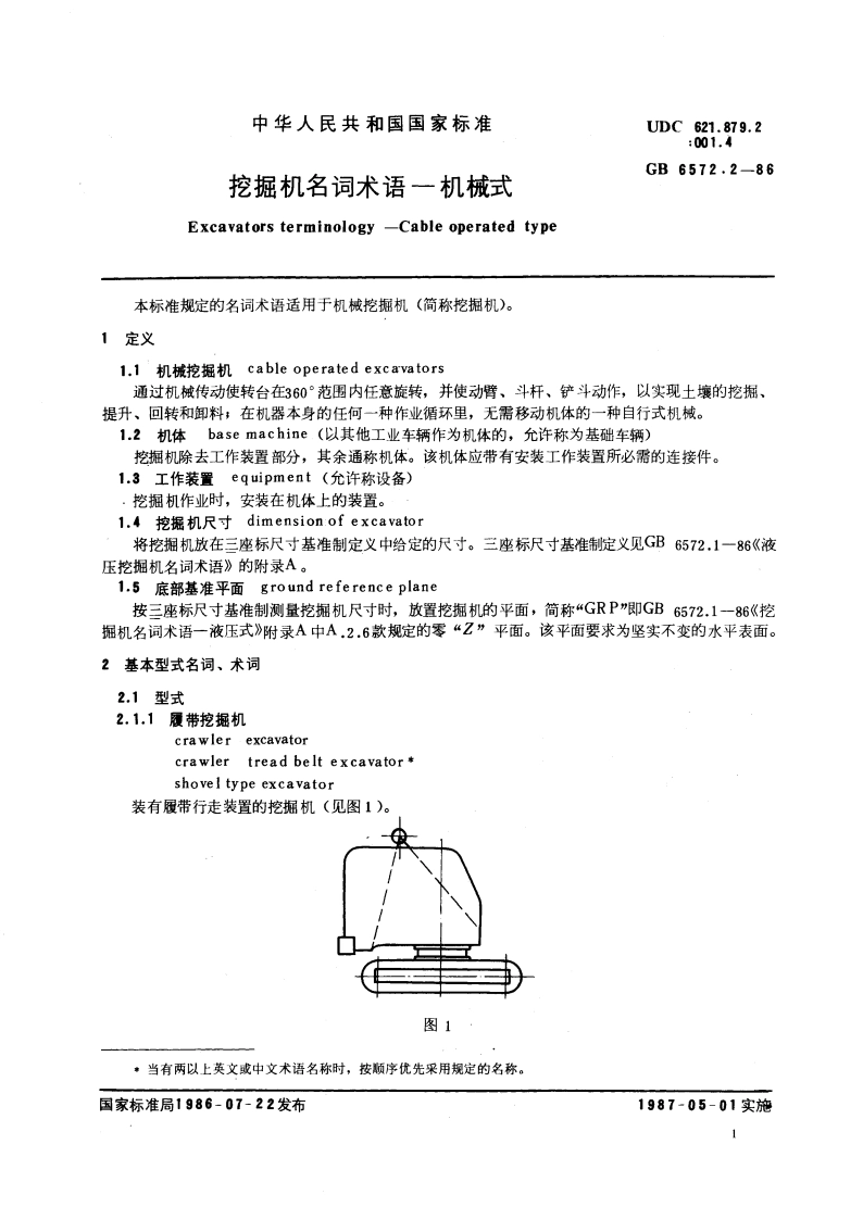 挖掘机名词术语—机械式 GBT 6572.2-1986.pdf_第2页