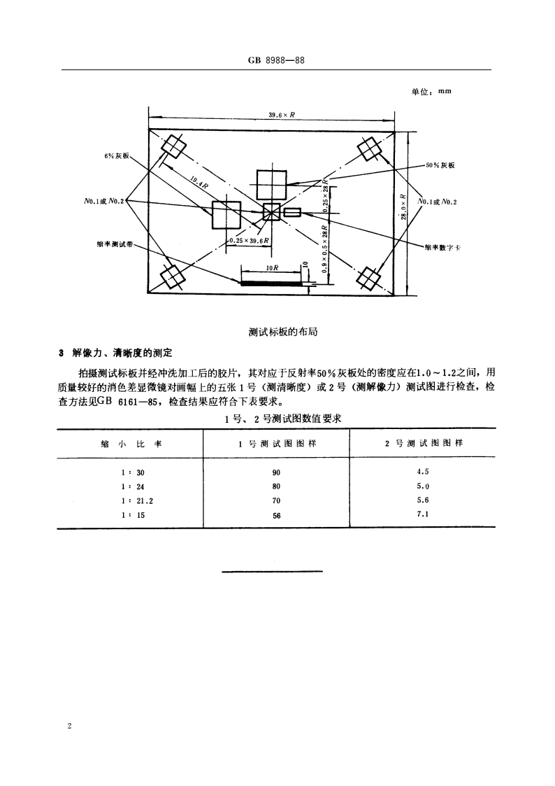 缩微摄影技术 检验技术图纸缩微摄影质量测试标板的制作 GBT 8988-1988.pdf_第3页