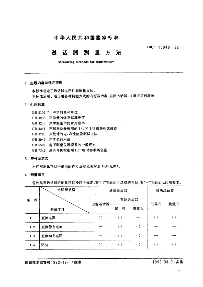 送话器测量方法 GBT 13948-1992.pdf_第3页
