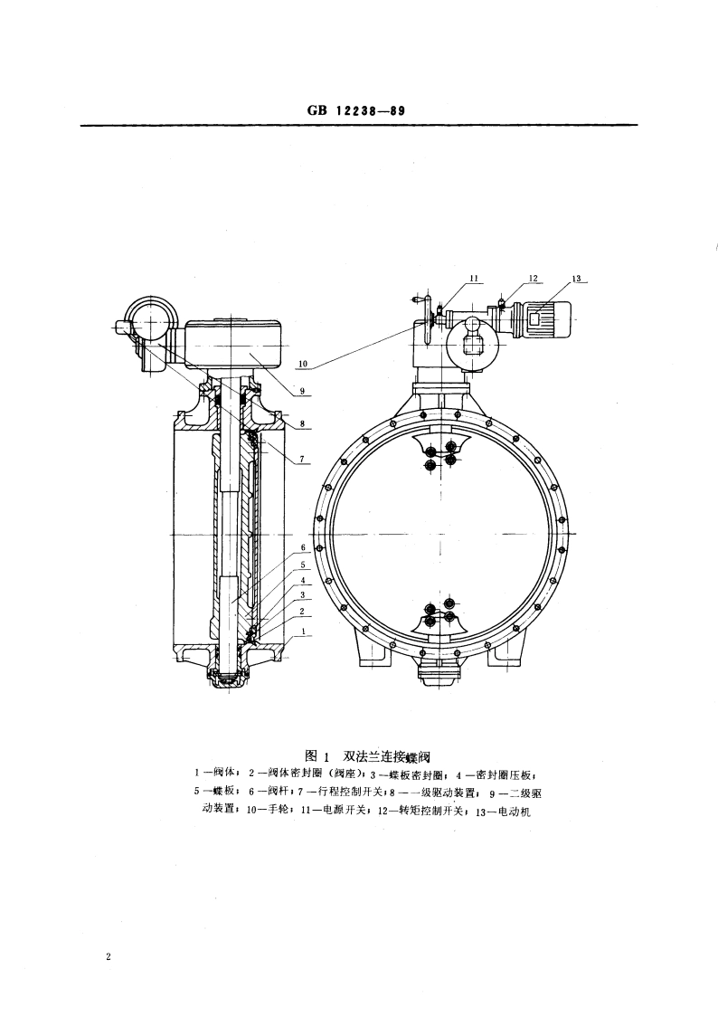 通用阀门 法兰和对夹连接蝶阀 GBT 12238-1989.pdf_第3页