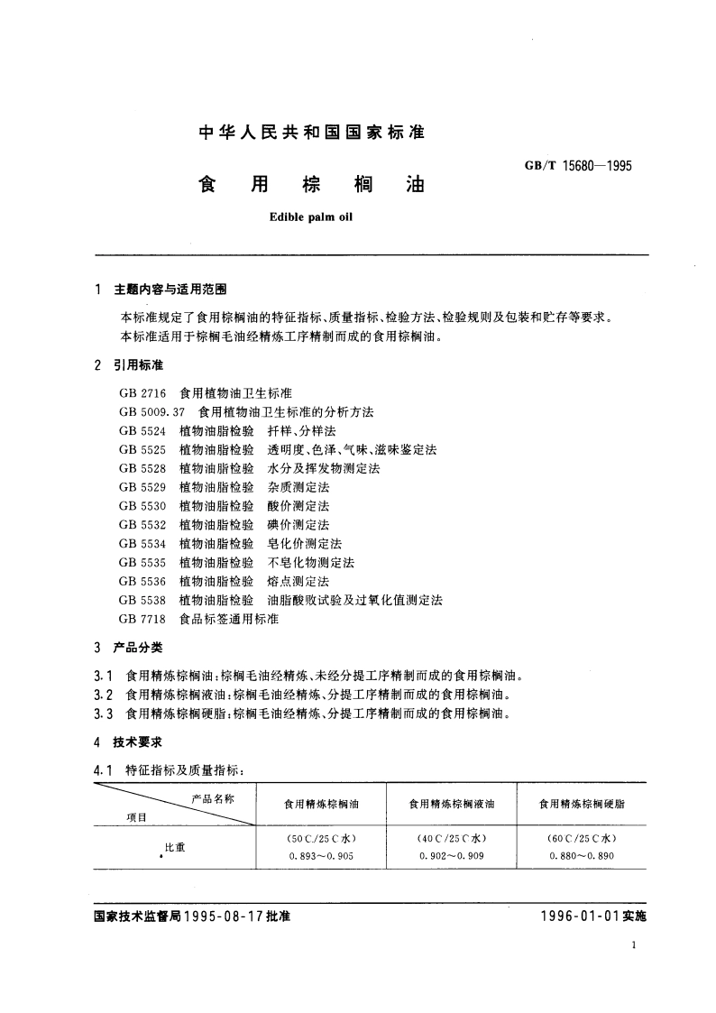 食用棕榈油 GBT 15680-1995.pdf_第3页
