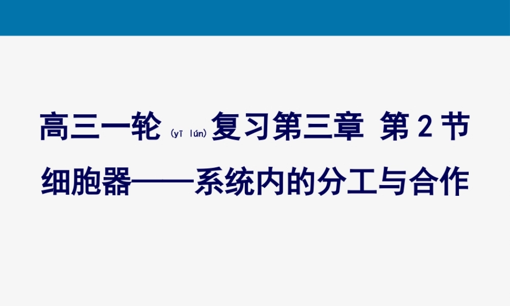 2022年医学专题—一轮复习《细胞器——系统内的分工合作(1).ppt