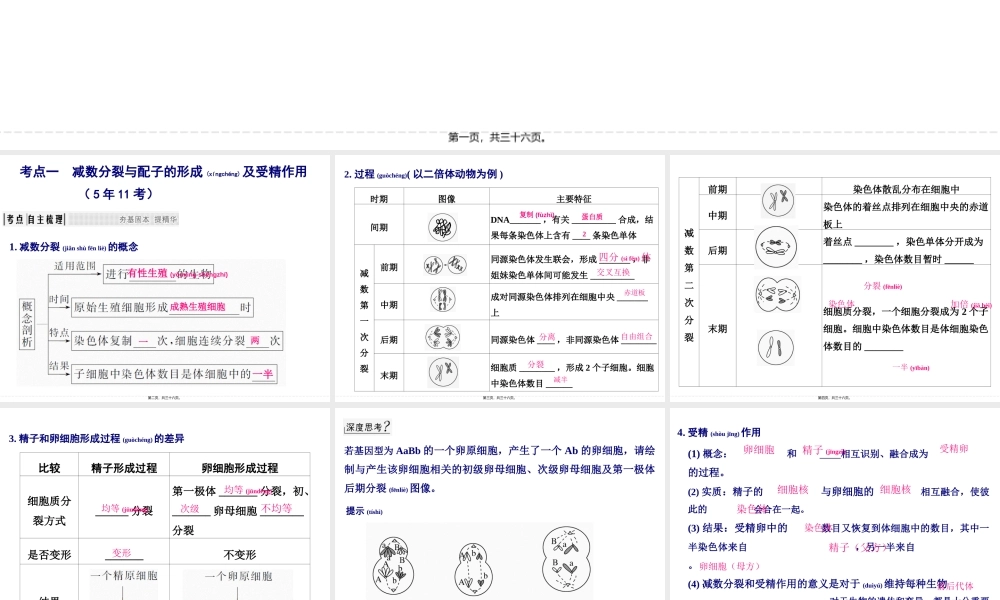 2022年医学专题—一轮复习动物精子和卵细胞的形成过程(1).ppt