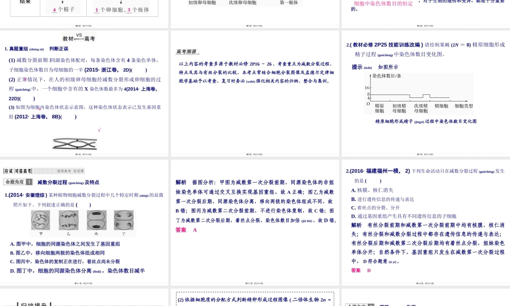 2022年医学专题—一轮复习动物精子和卵细胞的形成过程(1).ppt