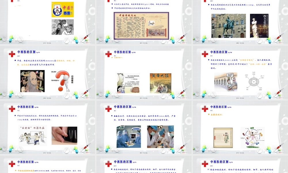 2022年医学专题—中西医的区别(1).ppt
