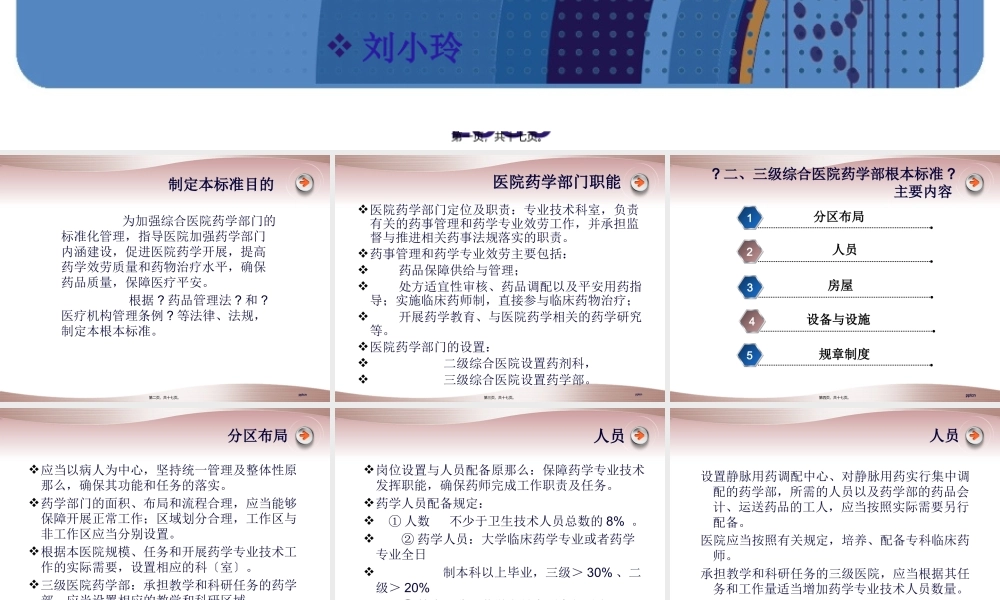 二、三级综合医院药学部门基本标准(1).pptx