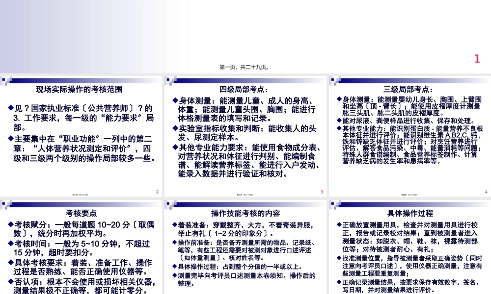 公共营养师操作技能考核及考评要点(1).pptx