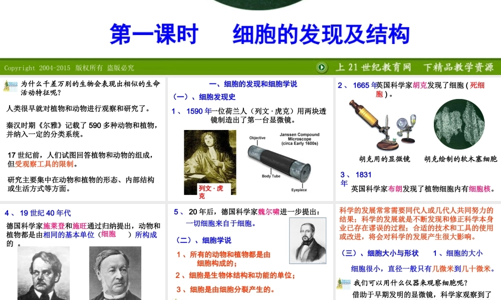 细胞的发现及结构(1).ppt
