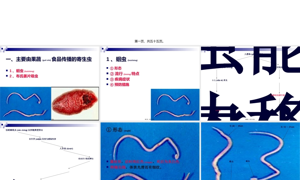 2022年医学专题—《烹饪营养与卫生》-第十六讲-食源性寄生虫病及其控制A-2012优化版(1).ppt