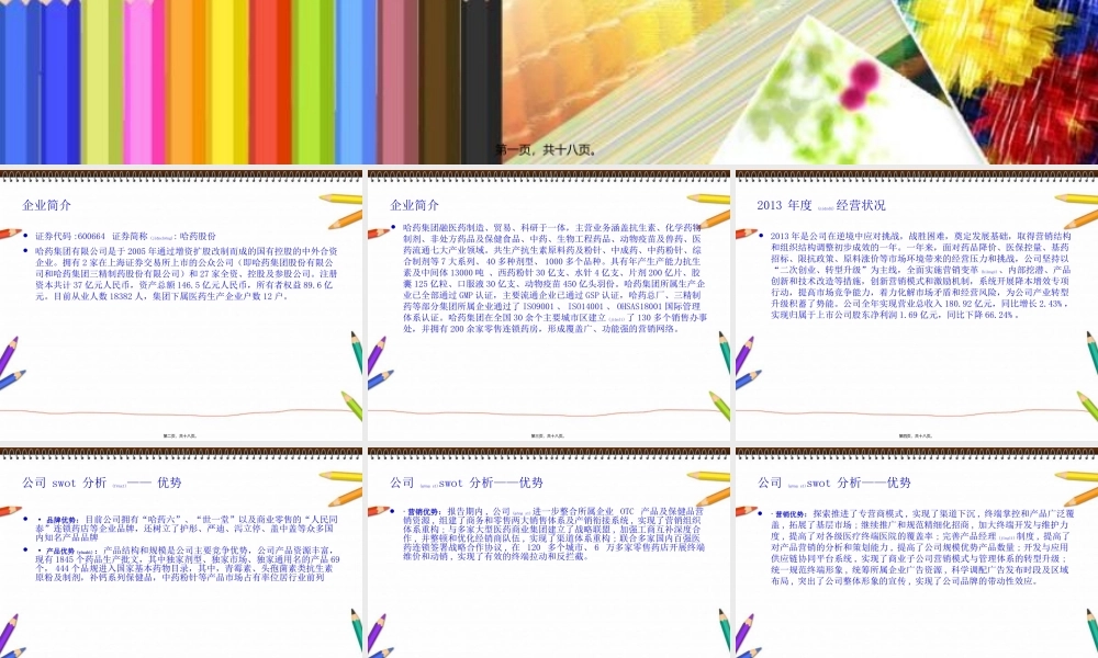 2022年医学专题—哈药集团股份有限公司swot分析(1).ppt