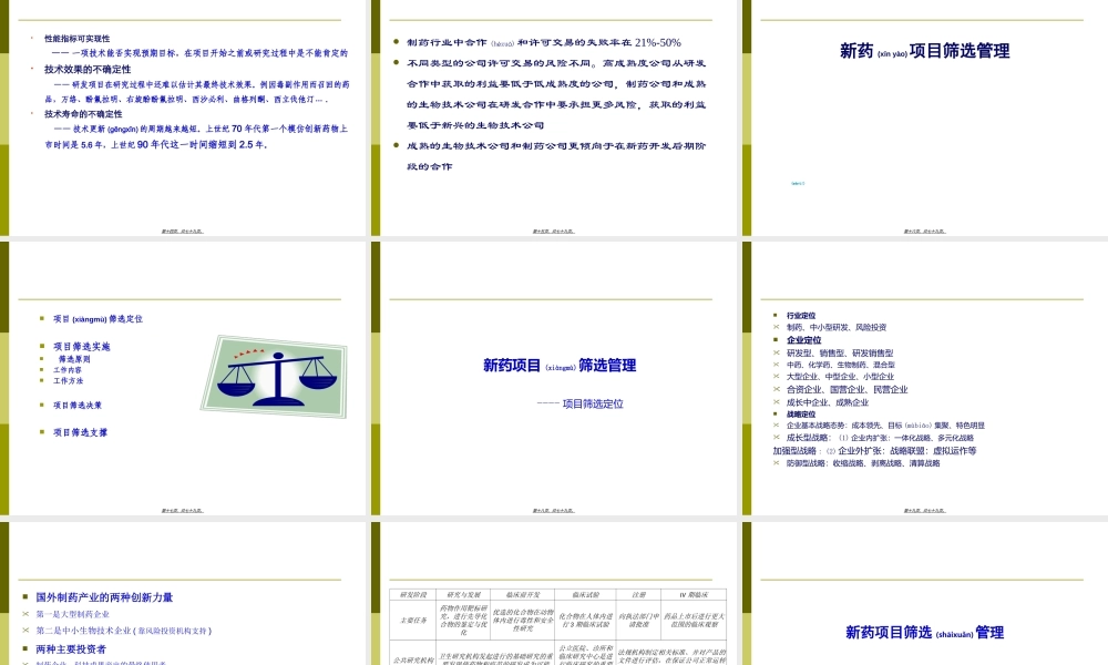 2022年医学专题—新药项目筛选与风险控制(1).ppt