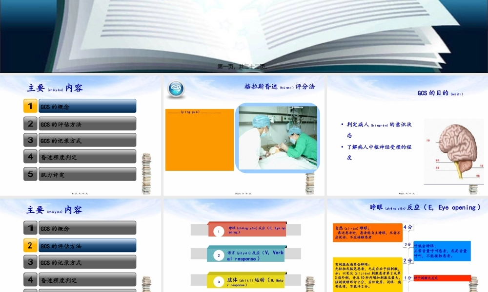 2022年医学专题—格拉斯昏迷评分法与肌力评定(1).ppt