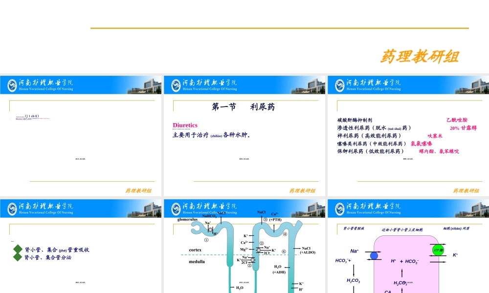2022年医学专题—第25章----利尿药和脱水药(1).ppt