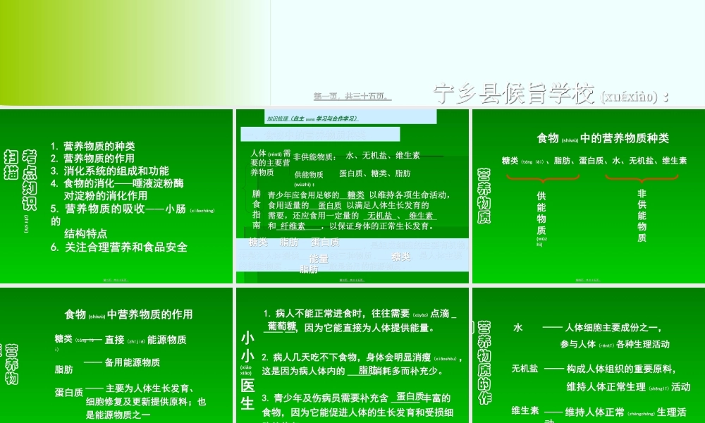 2022年医学专题—第二讲人体的营养复习课..(1).ppt