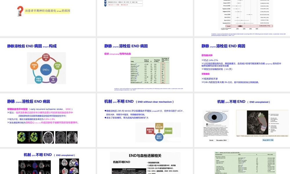 2022年医学专题—关于静脉溶栓后发生早期神经功能恶化原因探讨.ppt