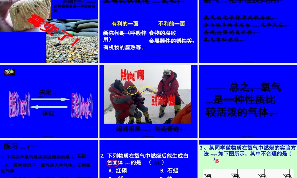 2022年医学专题—性质活泼氧气.ppt