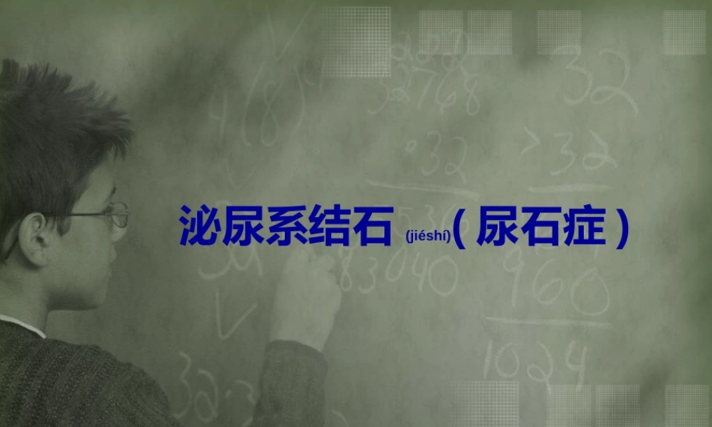 2022年医学专题—泌尿系结石(尿石症).ppt