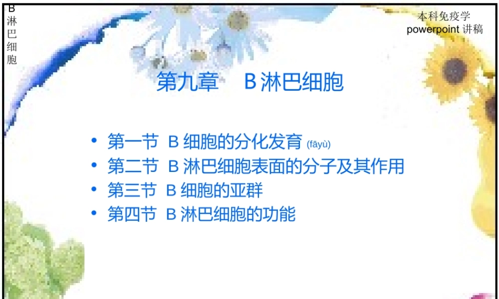 2022年医学专题—第九章-B淋巴细胞2009.01.ppt