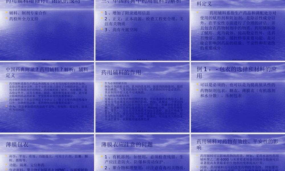 《中国药典》2010年版药用辅料概述(下)涂家生2011.4.pptx