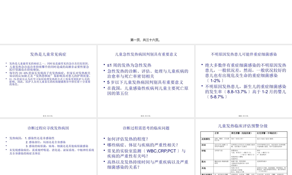儿童急性发热的评估及退热处理.pptx