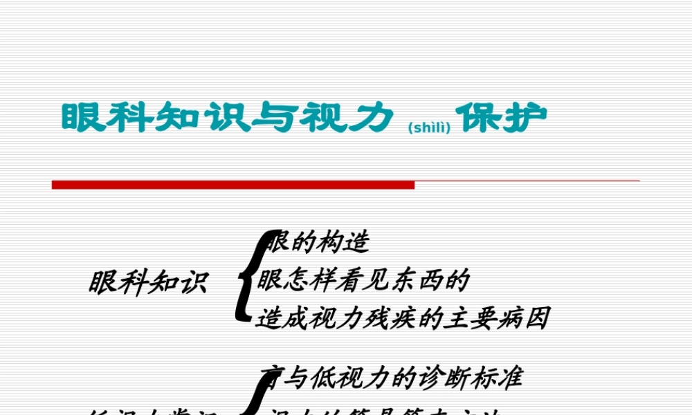 2022年医学专题—眼科知识与低视力常识(1).ppt