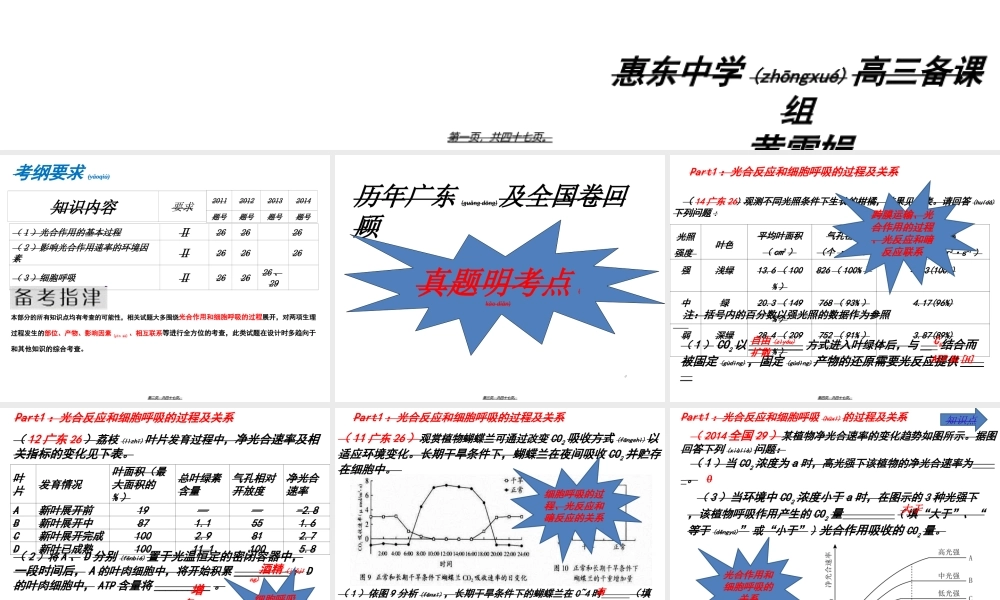 2022年医学专题—细胞呼吸和光合作用二轮复习示范课(2015)(1).ppt
