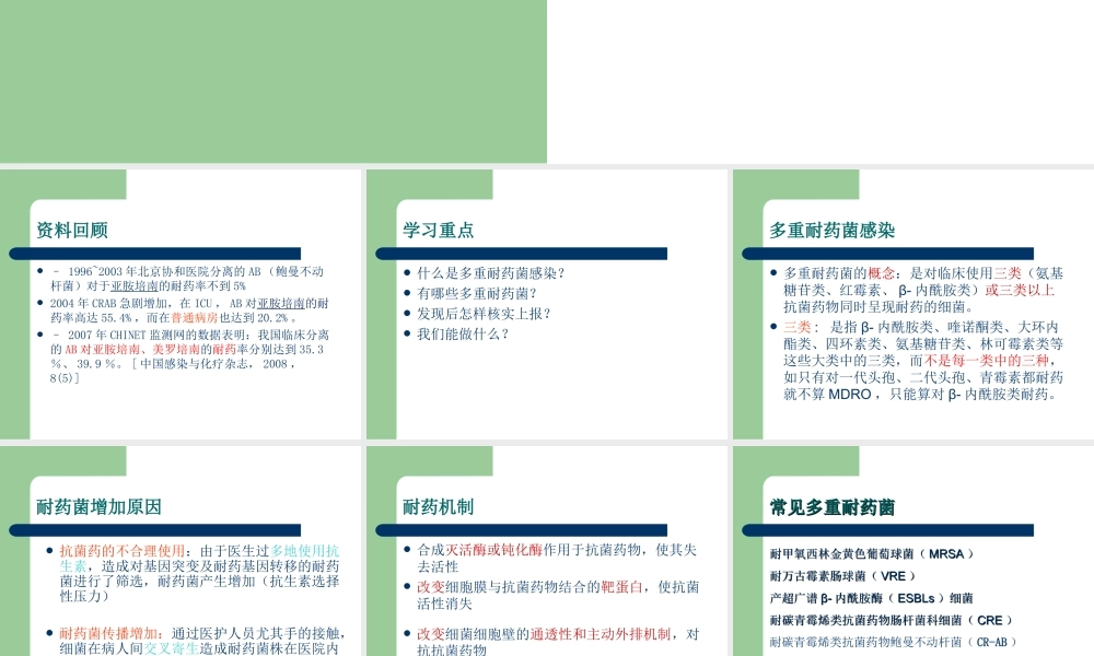 多重耐药菌感染.ppt
