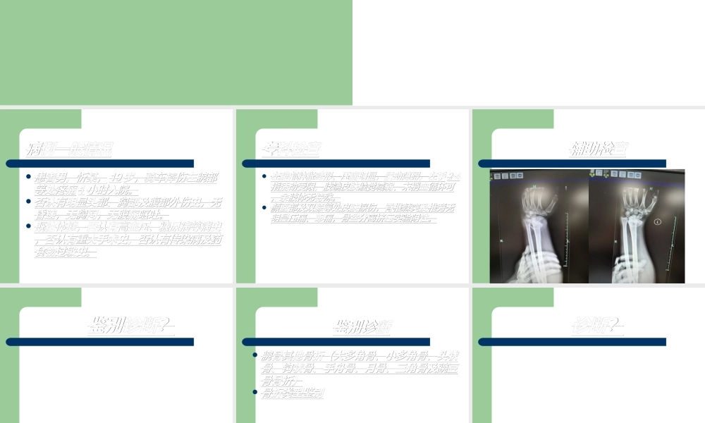 桡骨远端骨折——教学查房.ppt