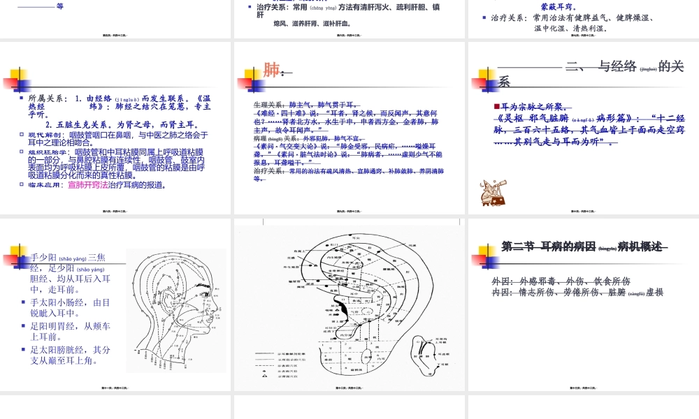 2022年医学专题—第二章-耳与脏腑经络的关系分解.ppt
