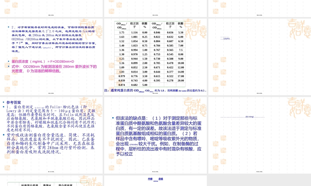 2022年医学专题—紫外吸收法测定蛋白质含量(精).ppt