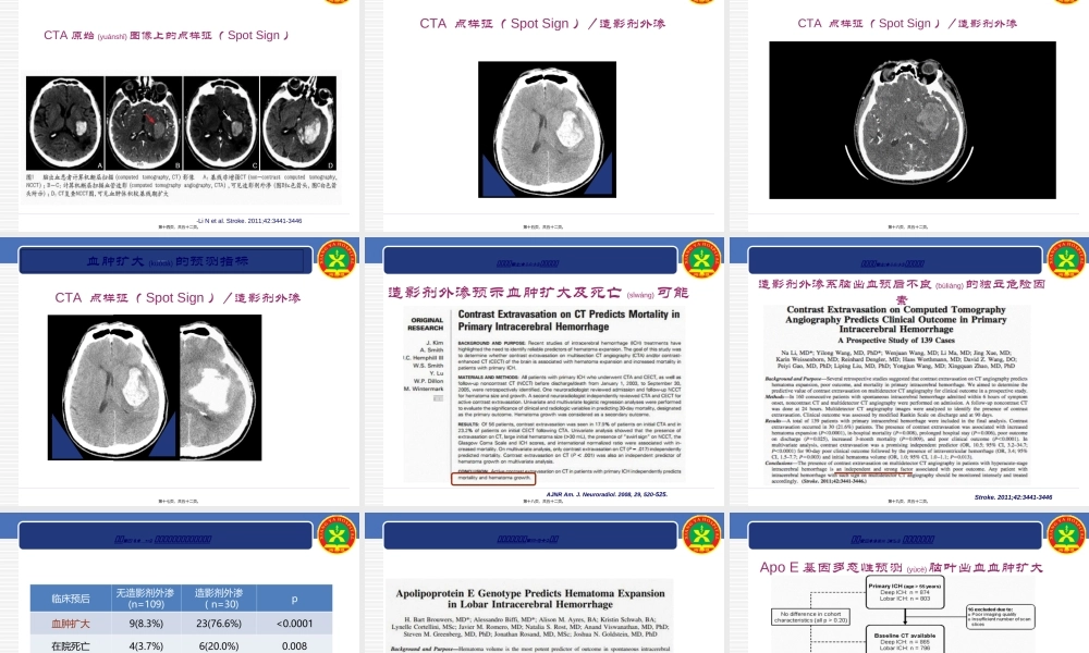 2022年医学专题—脑出血后血肿扩大影响因素及其防治进展(1).ppt