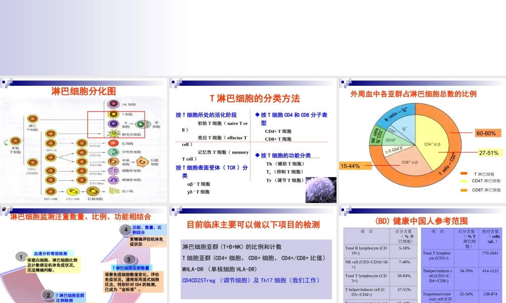 T淋巴细胞结果的解读(1).ppt