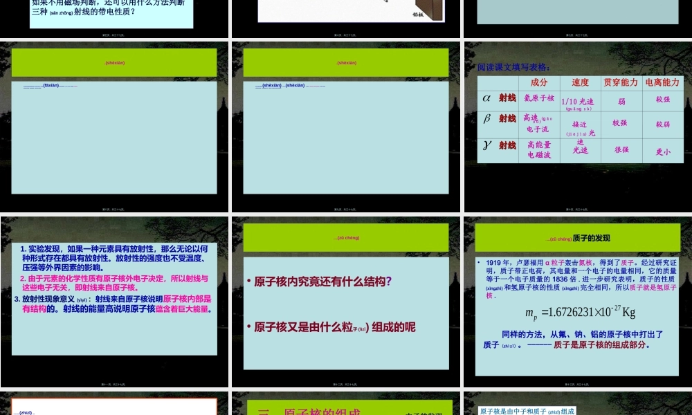 2022年医学专题—原子核的组成、放射性元素的衰变(1).ppt