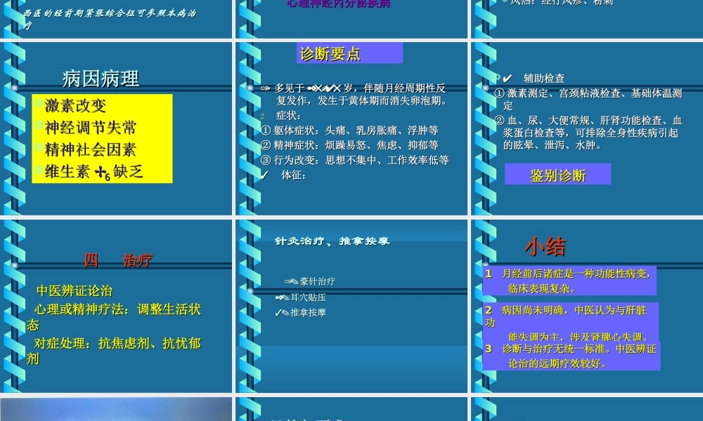 月经前后、绝经前后诸症.ppt