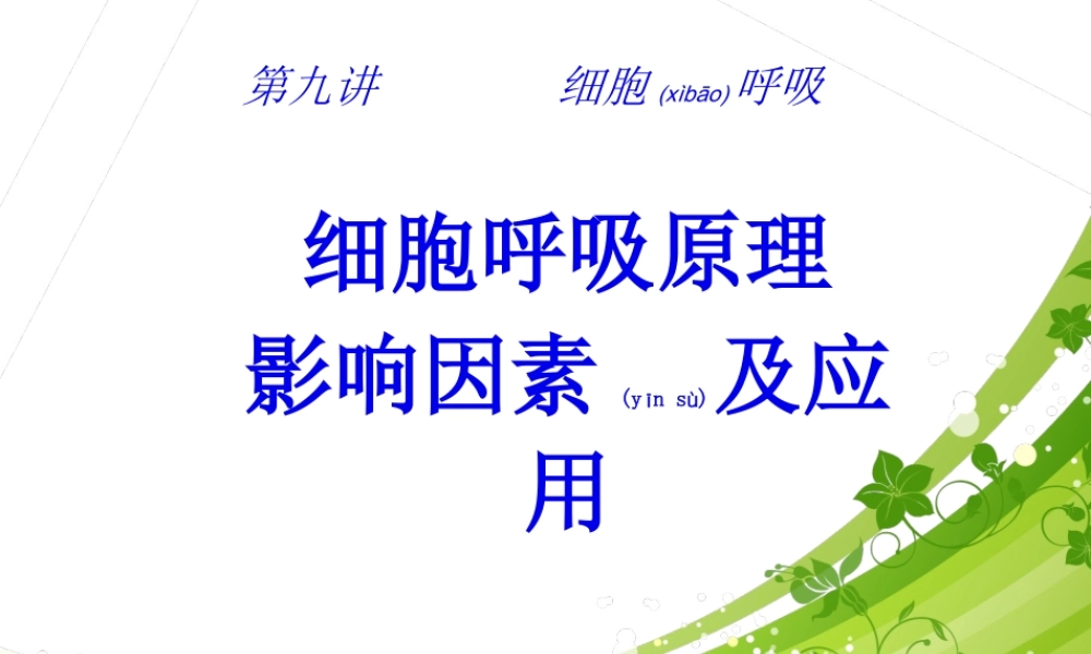 2022年医学专题—一轮复习细胞呼吸-优质课(1).ppt