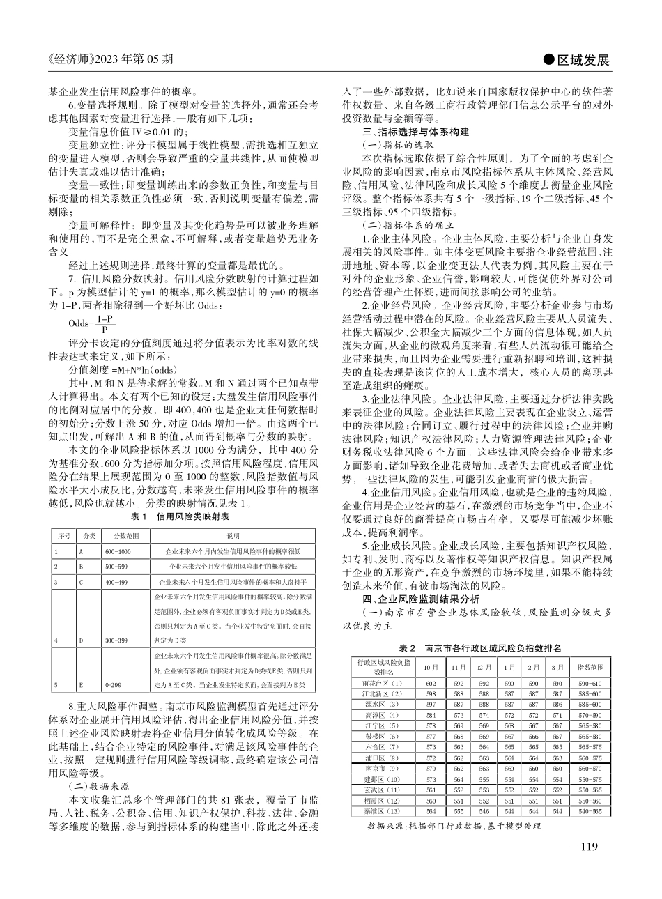 基于风险监测模型的南京市企业风险的实证分析_邵翠娣.pdf_第2页