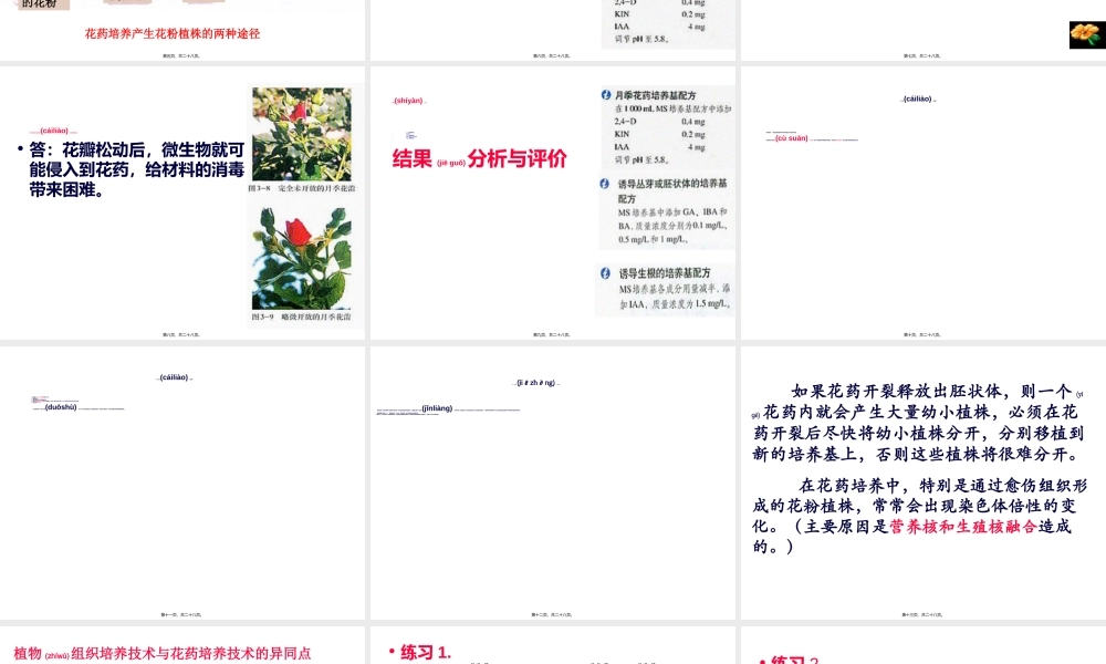 2022年医学专题—《月季的花药培养》zjc资料.ppt