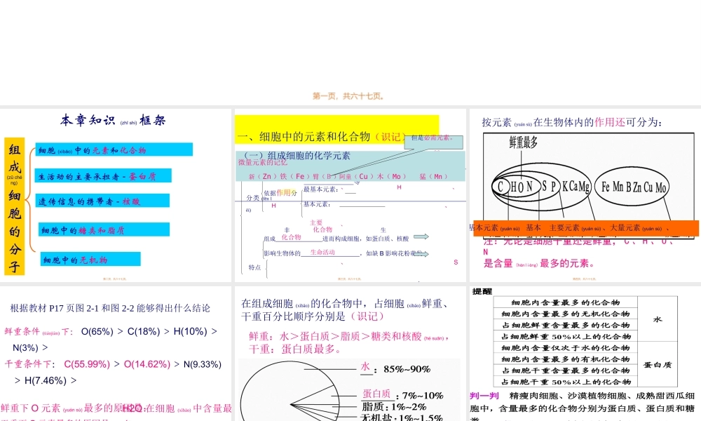 2022年医学专题—一轮复习第二章细胞的分子组成ppt.ppt