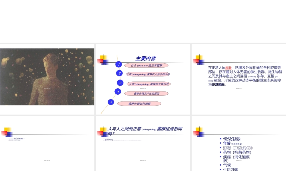 2022年医学专题—人体中的正常菌群概要.ppt