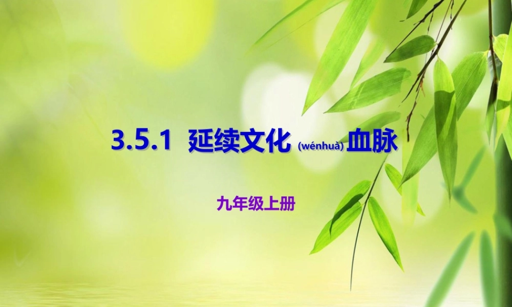 2022年医学专题—人教版九年级上册道德与法治-5.1-延续文化血脉-(共31张PPT).pptx
