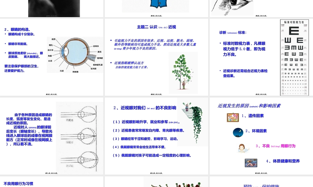 2022年医学专题—我的视力我做主--健康用眼每一天.ppt