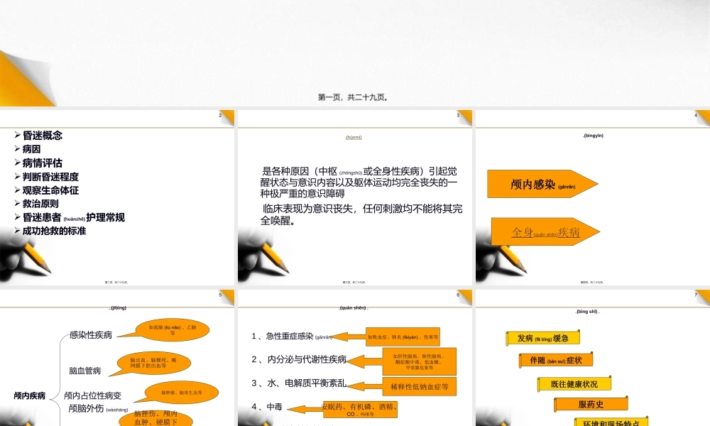 2022年医学专题—昏迷病人院内急救流程5.30浅论.ppt